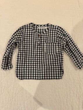 Bebe Organic Gingham Henley Shirt